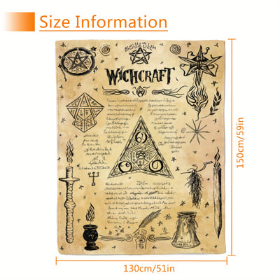 Mystical Magic Element Blanket: Unleash the Wonders of the Witch's Spell Book with this Cozy Flannel Throw