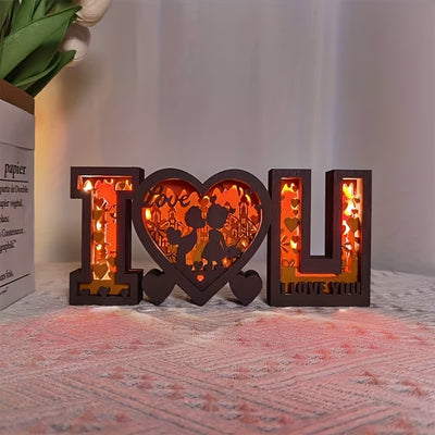 I Love U Wooden Art Night Light: The Perfect Valentine's Day Gift for a Romantic Bedroom Decor