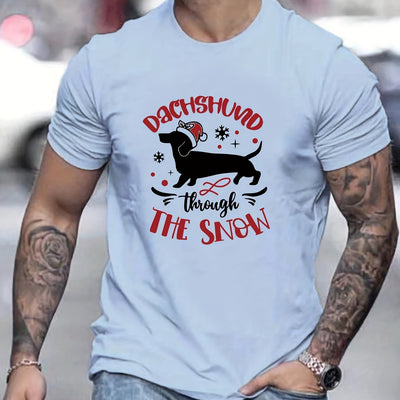 Cartoon Dog Letter Pattern Men's T-Shirt: A Fun and Stylish Choice for Summer and Outdoor Adventures