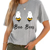 Buzzworthy Spring & Summer: Cartoon Funny Bee Print Crew Neck T-Shirt - Cute & Stylish Women's Clothing