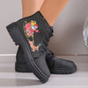 Women's Comfortable Santa Claus Print Short Boots: Festive and Fashionable Christmas Ankle Boots