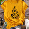 Festive Cheer: Christmas Graphic Print Crew Neck T-shirt - Your Perfect Seasonal Top for Spring and Summer!