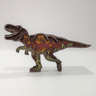 Tyrannosaurus Wooden Art Carving Night Light: A Roaring Addition to your Home Decor and an Ideal Gift for Men and Kids