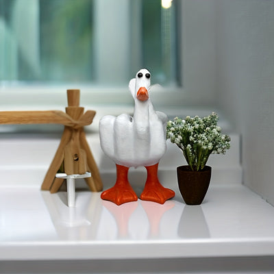 Lucky Duck Hand Gesture Statue: A Creative Garden and Christmas Decoration