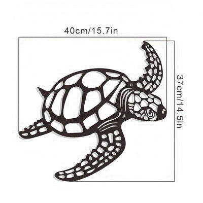 Metal Art Sea Turtle Ornament: A Charming Beach Theme Decor for Indoor Living Rooms