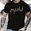 Cute Cartoon Cat Letter Print Tee: Cool and Comfy Men's Summer Shirt