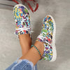 Colorful Graffiti Street Style Women's Canvas Shoes - Lightweight, Comfortable, and Stylish - Anti-Slip Lace-Up Walking Shoes