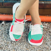 Women's Stylish Tricolor Canvas Shoes: Casual Lace-Up Sneakers for Outdoor Comfort