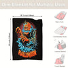 Pumpkin Man Halloween Theme Blanket: Cozy Flannel Throw for All-season Home Decor