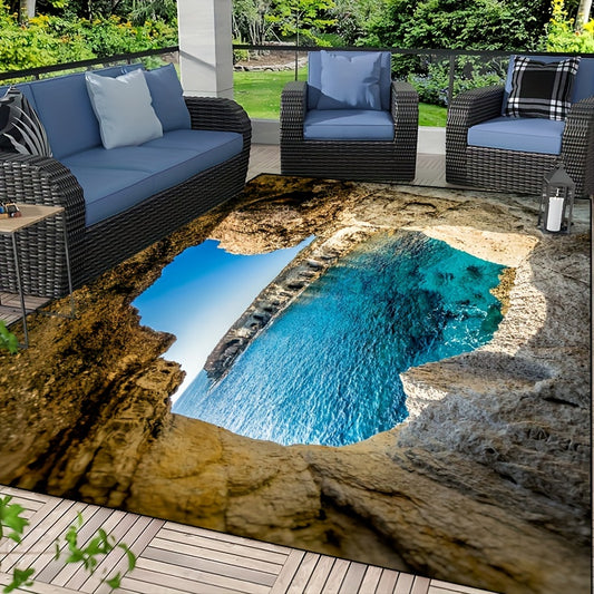Seaside Haven: Non-Slip Resistant Rug is designed to handle any indoor or outdoor space, with a resistance of up to 80%. The rugged yet stylish design offers added durability and slip-resistance, perfect for any busy living space.
