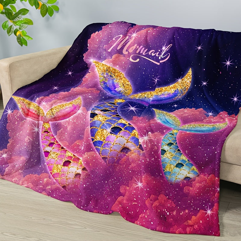 This Mermaid Magic: Glitter Colorful Flannel Blanket is the perfect all-season gift for girls of all ages. Made from 100% polyester microfiber, this blanket is soft and cozy yet breathable, providing optimal warmth and comfort. It has a beautiful and bright glitter pattern, adding a touch of magical sparkle. An ideal gift for all occasions!