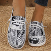 Stylish Newspaper Print Women's Canvas Shoes- Lightweight and Comfortable Walking Shoes