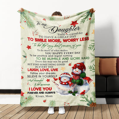 Sumptuously soft and warm, this "To My Daughter, With Love" flannel blanket is the perfect Christmas gift. Crafted from 100% breathable cotton, the flannel material helps to keep you warm and comfortable, making moments with loved ones even more special.