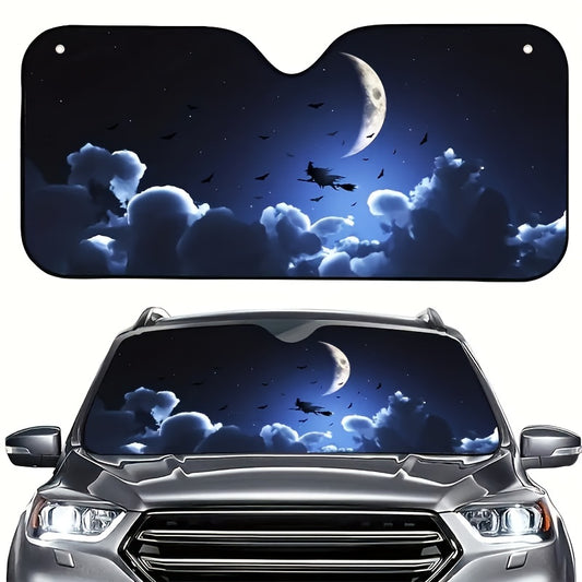 This Halloween-themed car windshield sunshade is designed to protect your vehicle from the Sun’s powerful UV rays. The folding material and universal size make it an ideal choice for a variety of vehicle models. Enjoy a spooktacular drive with this stylish witch design!