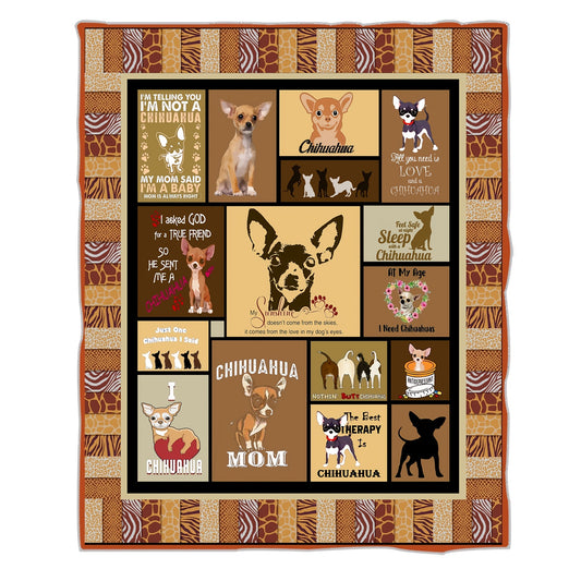 This Chihuahua Dog Lover Blanket is a great way to show your love for Chihuahuas. Made with a vintage-style throw blanket for superior quality and comfort, it features a beautiful Chihuahua design that will fill your home with warmth and style.