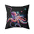 Octopus With Galaxy Camoflauge Skin Swimming In The Vast Darkness Of Space, Spun Polyester Square Pillow