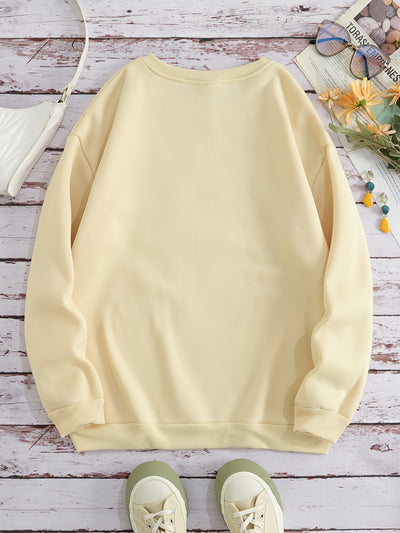 Cute and Cozy: Cow Print Pullover Sweatshirt for Women - Perfect for Casual Style!