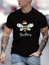 Buzzy Christmas Cheer: Men's Trendy T-Shirt for Stylish Summer Outdoor Looks - Ideal Gift for Men