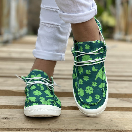 Women's Canvas Shoes with Leaf - Casual Shoes for Comfortable and Stylish Walking
