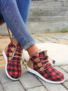 Cozy and Stylish: Women's Ethnic Geometric Pattern Slip-On Thermal Lined Flat Fuzzy Shoes for Winter