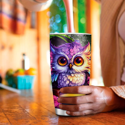 20oz Adorable Owl Tumbler: A Perfect Personalized Gift for Women, Girls, and Animal Lovers