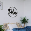 Retro Relax Logo Sign brings an industrial vintage look to any home. Crafted from metal for enduring quality, this wall art logo is perfect for adding a chic touch to any living space. Display it in a prominent spot for maximum impact.