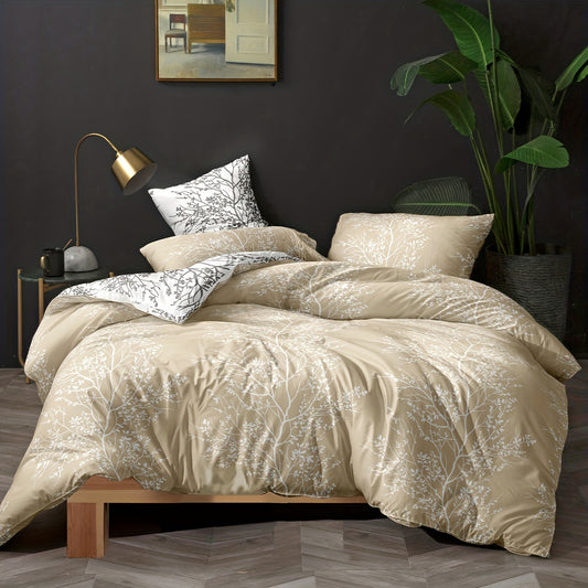 This Soft and Stylish Branch and Leaf Printed Duvet Cover Set provides a luxurious bedroom experience with a 1*Duvet Cover + 2*Pillowcases construction made from high-quality, wrinkle-resistant fabric. Soft to the touch, this duvet cover set has a branch and leaf printed design for a modern, elegant style. Experience the best night's sleep ever with this set!
