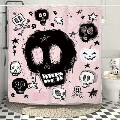 Halloween Cute Ghost Shower Curtain Set: Spooky Holiday Home Bathroom Decor for Boys and Girls