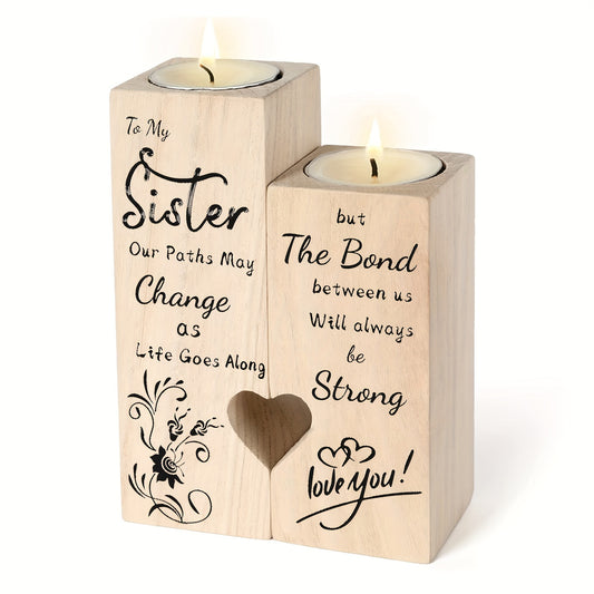 Express Your Gratitude with a Heart-shaped Candle Holder: The Perfect Thank You Gift for Your Amazing Sister and Female Friends!
