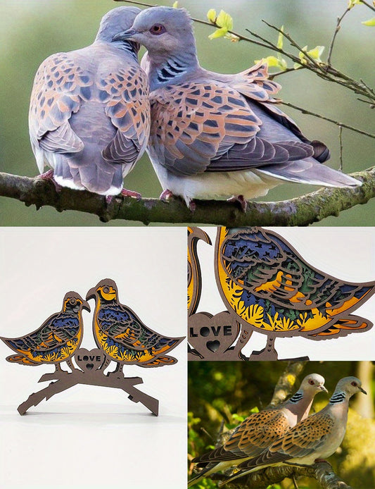 Add a touch of whimsy to your home with the Enchanting Turtledove 3D Wooden Carving. This unique piece serves as both a charming decoration and a functional night light, perfect for creating a warm and inviting atmosphere. Crafted with intricate detail and high-quality wood, this carving is a true work of art.