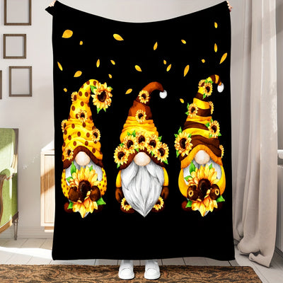 Dwarf Sunflower Print Blanket: A Cozy and Versatile Multi-Purpose Gift for All Seasons