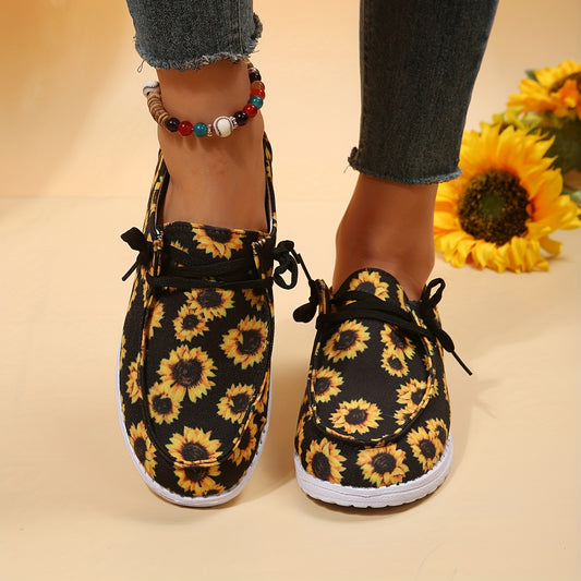 These sunflower pattern canvas shoes are perfect for everyday wear. Their low-top style and thoughtful design make them comfortable and stylish. Their lightweight construction and durable canvas material ensures they are long-lasting and supportive.