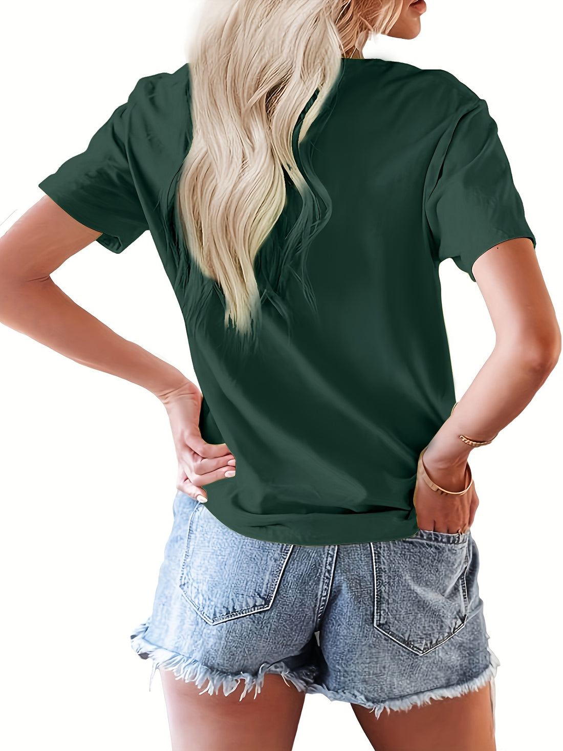 Stay chic and comfortable with our Spring/Summer Women's Casual Letter Print Crew Neck T-shirt. Made with high-quality fabric and featuring a trendy print, this shirt is perfect for any casual occasion. Keep cool and stylish this season with this must-have addition to your wardrobe.