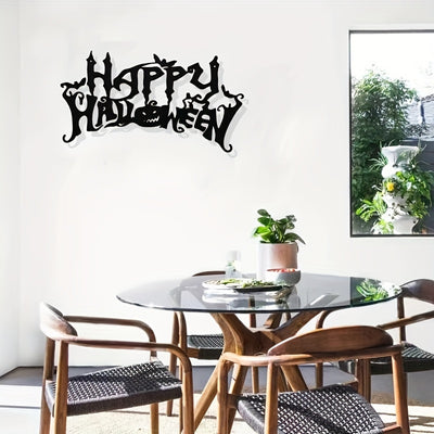 Spooky Delight: Happy Halloween Metal Art Wall Decor for Outdoor Entrance and Themed Parties