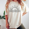 Graphic Print Crew Neck T-Shirt with Sun, Casual Short Sleeve T-Shirt For Spring & Summer, Women's Clothing