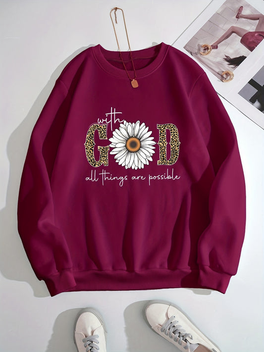 This Divine Comfort Pullover Sweatshirt is the perfect choice for your spring and fall wardrobe. Its casual design features a long sleeve crew neck and bold, inspiring phrase for a stylish look. Made from a lightweight, soft material, this pullover provides optimal comfort and ease.