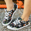 These women's Colorful Halloween Pattern Shoes are perfect for daily wear or special occasions. The lightweight flat canvas will keep your feet comfortable and looking fashionable. The low-top round toe provides great style and extra breathability. Celebrate your favorite holiday in style with these cozy Halloween shoes. 