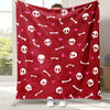 Cozy Halloween Cartoon Skull Throw Blanket: Spooky Fun for Kids and Adults