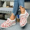 Festive Style and Cozy Comfort: Women's Santa Claus Print Canvas Shoes with Plush Lining for a Merry Christmas!