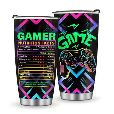 Game On: The Ultimate Gamer's Stainless Steel Tumbler – Perfect for Men, Teen Boys, Girls, and Boyfriends – Stay Refreshed During Epic Gaming Sessions!