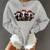 Festive Fashions: Christmas Cow Print Pullover Sweatshirt for Women - Stay Cozy and Stylish this Fall/Winter!