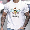 Buzzy Christmas Cheer: Men's Trendy T-Shirt for Stylish Summer Outdoor Looks - Ideal Gift for Men