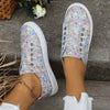Blooming Beauty: Women's Floral Print Canvas Shoes for Casual Walking and Stylish Skateboarding