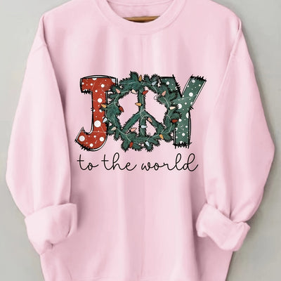 Festive Christmas Letter Print Sweatshirt: Stylish and Comfortable Casual Long Sleeve Crew Neck Sweatshirt for Women