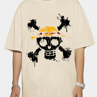 Skull Pattern Men's Summer Graphic T-Shirt: Casual and Comfy Tees for Stylish Men