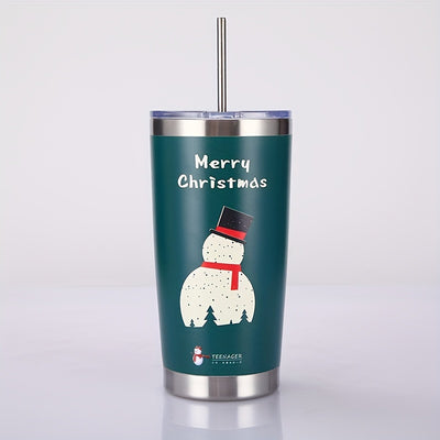 Festive 20oz Merry Christmas Tumbler - Insulated Stainless Steel Water Bottle for Year-Round Refreshment - Ideal Travel Accessory and Heartwarming Xmas Gift