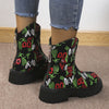 Expressing Vibrancy: Women's Colorful Graffiti Boots - Back Zipper Slip-On Round Toe Non-Slip Velvet Warm Comfy Shoes - Versatile Casual Shoes