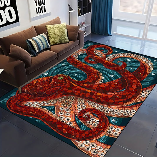 OctoRug provides a festive and safe touch to any room. It has a non-slip resistant cushion backing that ensures the rug will stay in place. This rug is perfect for fall, winter, and Halloween décor and will bring a spooky and whimsical touch to any room.