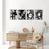 Contemporary Black Abstract Metal Wall Art: Minimalist 3D Texture Sculpture for Elegant Living Spaces