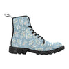 Watercolor Leaf Boots, Navy Art Martin Boots for Women